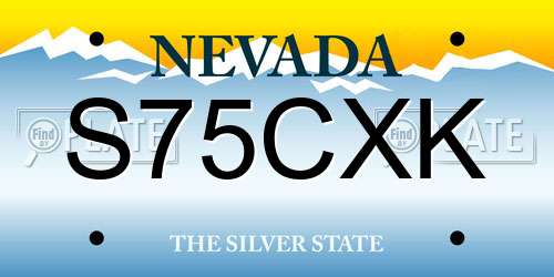 S75CXK Nevada License Plate