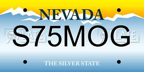 S75MOG Nevada License Plate