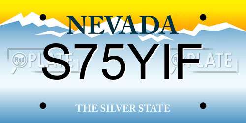 S75YIF Nevada License Plate