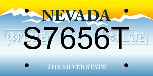 S7656T Nevada License Plate