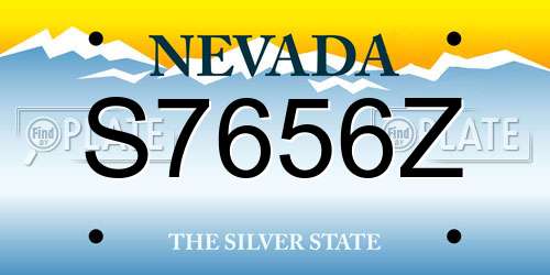 S7656Z Nevada License Plate
