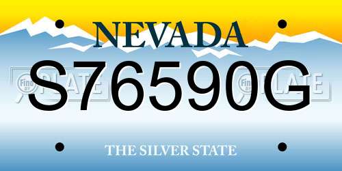 S76590G Nevada License Plate