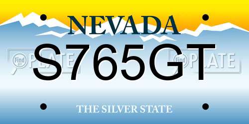S765GT Nevada License Plate