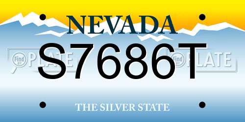 S7686T Nevada License Plate
