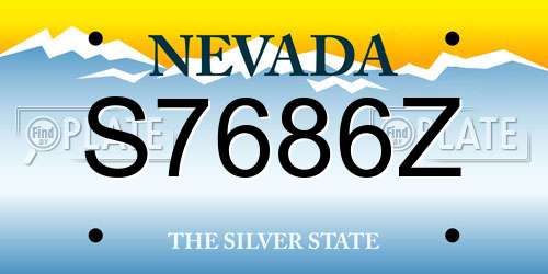 S7686Z Nevada License Plate