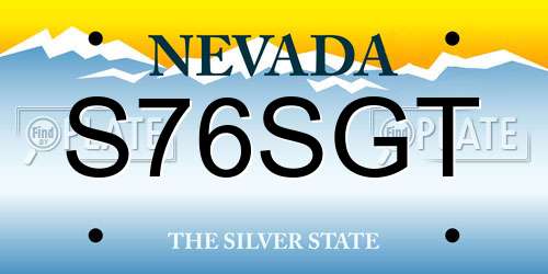 S76SGT Nevada License Plate
