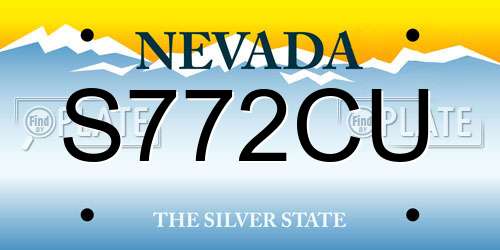 S772CU Nevada License Plate