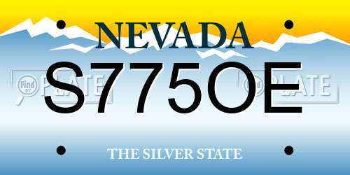 S775OE Nevada License Plate