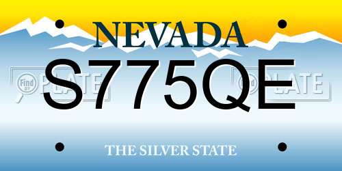 S775QE Nevada License Plate