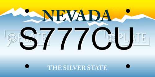 S777CU Nevada License Plate