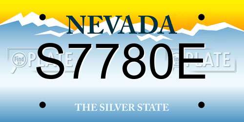 S7780E Nevada License Plate
