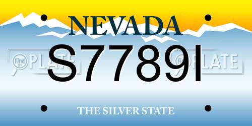 S7789I Nevada License Plate