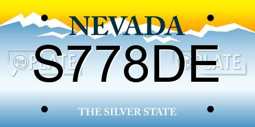 S778DE Nevada License Plate