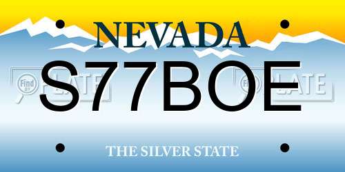 S77BOE Nevada License Plate