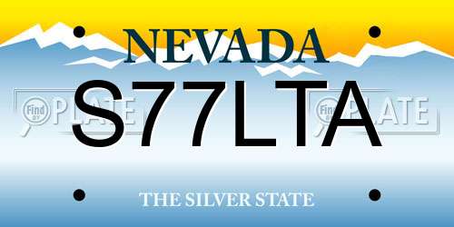 S77LTA Nevada License Plate