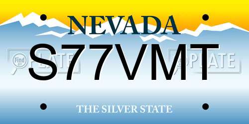 S77VMT Nevada License Plate