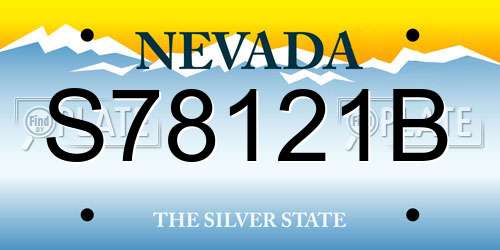 S78121B Nevada License Plate