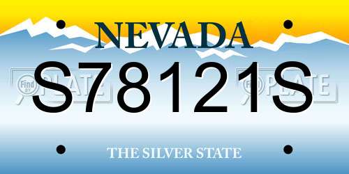 S78121S Nevada License Plate