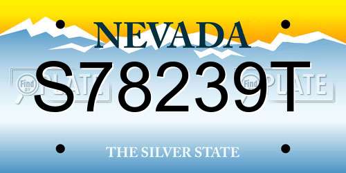 S78239T Nevada License Plate