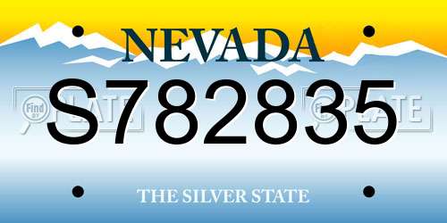 S782835 Nevada License Plate