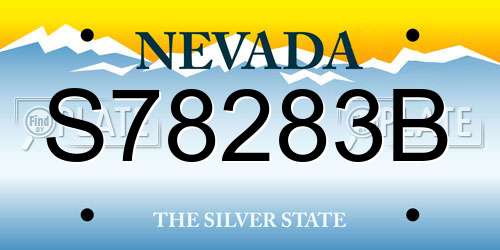 S78283B Nevada License Plate