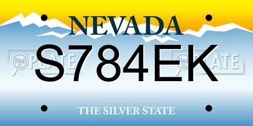 S784EK Nevada License Plate