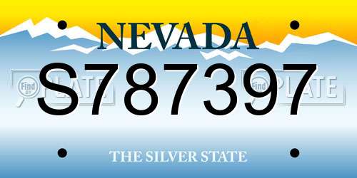 S787397 Nevada License Plate