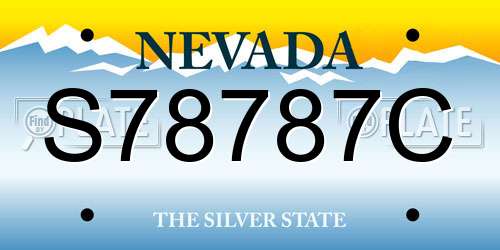 S78787C Nevada License Plate