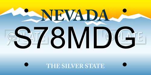 S78MDG Nevada License Plate