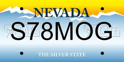 S78MOG Nevada License Plate