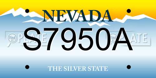 S7950A Nevada License Plate