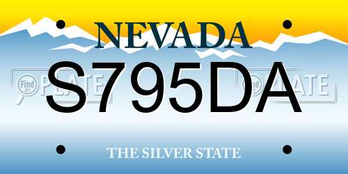 S795DA Nevada License Plate
