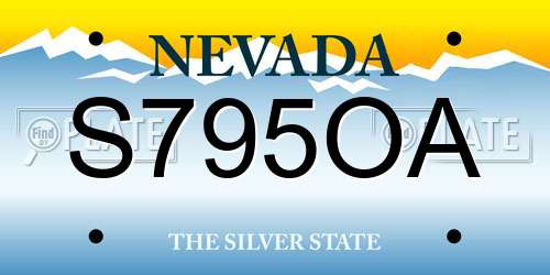 S795OA Nevada License Plate