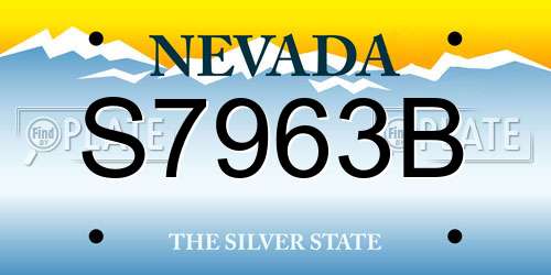 S7963B Nevada License Plate