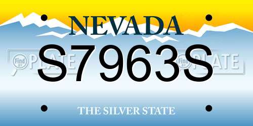 S7963S Nevada License Plate