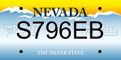 S796EB Nevada License Plate