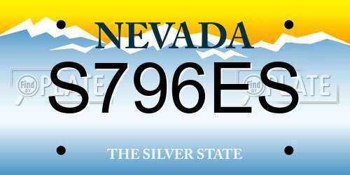 S796ES Nevada License Plate