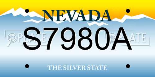 S7980A Nevada License Plate