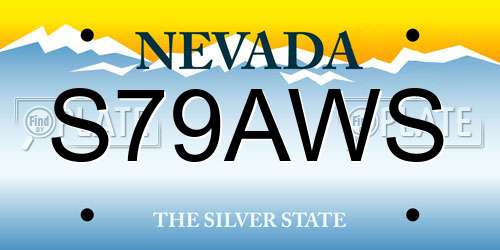 S79AWS Nevada License Plate