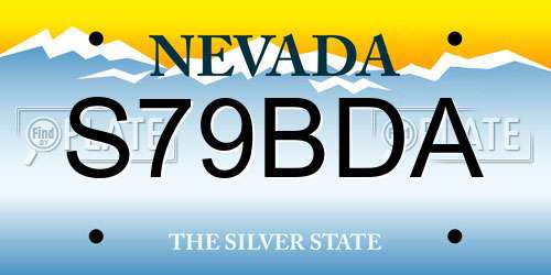 S79BDA Nevada License Plate