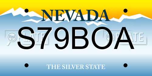 S79BOA Nevada License Plate