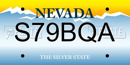 S79BQA Nevada License Plate