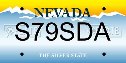 S79SDA Nevada License Plate