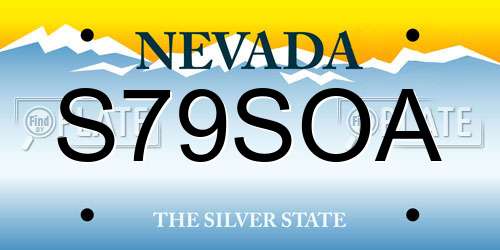 S79SOA Nevada License Plate