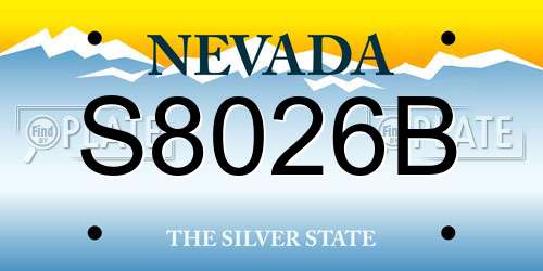 S8026B Nevada License Plate