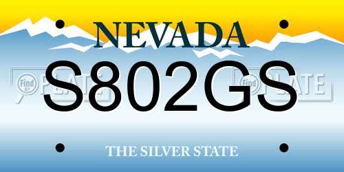 S802GS Nevada License Plate