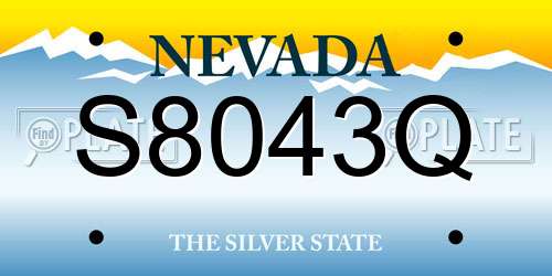 S8043Q Nevada License Plate