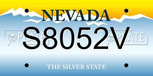 S8052V Nevada License Plate
