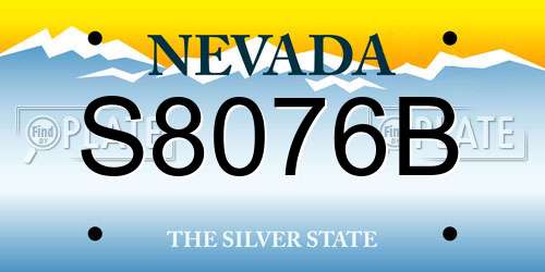 S8076B Nevada License Plate