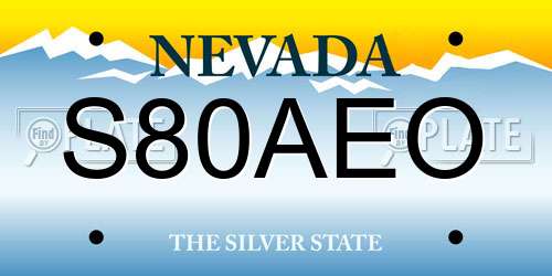 S80AEO Nevada License Plate